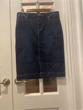 Talbots Dark Blue Denim Pencil Skirt